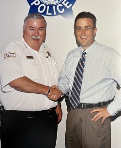 Superintendent Phil Cline and me on my last day at Chicago PD.